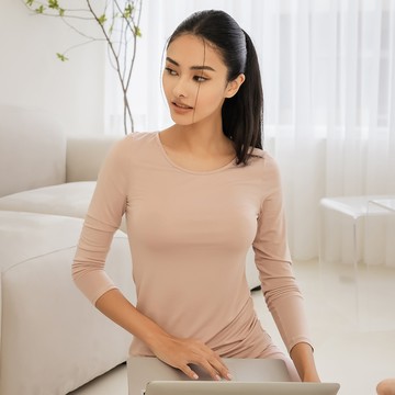 【曼黛瑪璉】圓領保暖衣M-XL(煙燻粉)