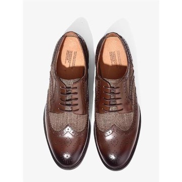 TRD新款男鞋英倫復古商務休閑皮鞋男真皮潮流韓版雕花皮鞋男雅痞