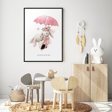 You are my one and only ! - 手繪情侶兔子裝飾掛畫/情人節禮物