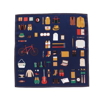 男仕系列 經典海軍藍 手帕 47×47cm 純棉100% 日本製