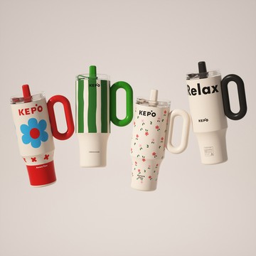 KEPO｜LQ 1200ml KC007巨無霸吸管花園冰霸杯內膽陶瓷塗層