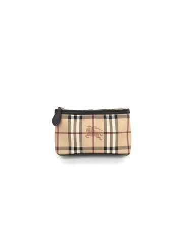 burberry 杏色 塗層帆布手拿包