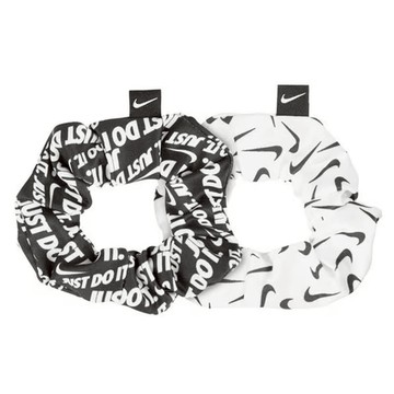 【Nike耐吉】GATHERED兩入黑白髮圈2.0時尚百搭髮帶大腸圈(N1002455127OS)籃球健身自主訓練有氧運動重訓棒球桌球網球適用 金牛座生日禮物 女友禮物 女生禮物 媽媽送禮 兒童節禮物