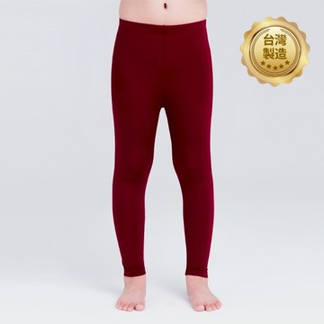 【WIWI】MIT溫灸刷毛九分發熱褲(醇酒紅 童70-90)0.82遠紅外線 迅速升溫 加倍刷毛 3效熱感 輕薄顯瘦