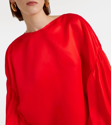 Khaite Zelma puff-sleeve silk gown