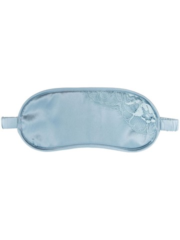Fleur Of England - lace-detail silk eye mask - women - Silk/Nylon/Spandex/Elastane/Viscose - One Size - Blue
