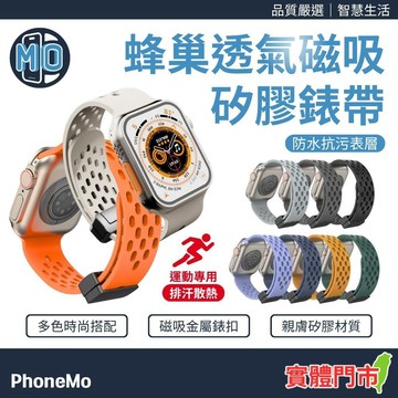 蜂巢 透氣 矽膠磁吸錶帶 適用 Apple Watch S11 10 9 8 7 6 5 SE 3 替換錶帶 蘋果錶帶