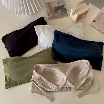 ZUCA”S - 冰絲無肩帶後排釦平口小可愛 多色 內衣 免穿內衣 素色內衣 小可愛 - B-767