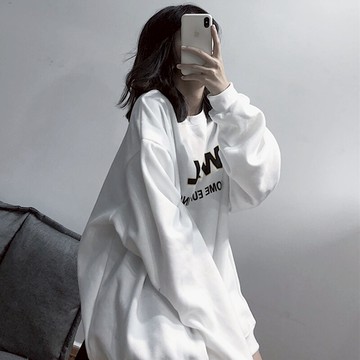 日系古著衛衣女寬松潮ins慵懶風bf無帽薄款外套上衣