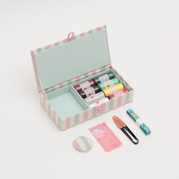 復古條紋針線包迷你收納盒