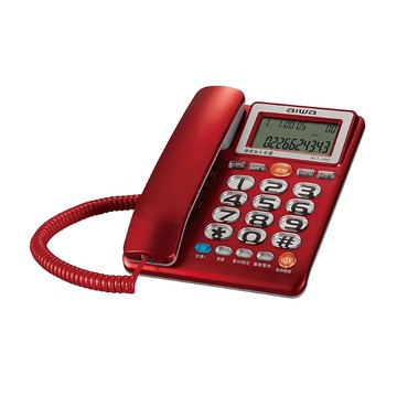 aiwa 愛華 助聽有線電話 紅色 ALT-890 長輩適用 大按鍵、來電顯示