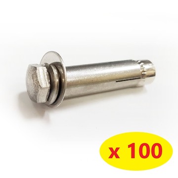 【100入】3分 3/8 x 2-1/4  白鐵 平頭式壁虎 三分 不銹鋼 平頭白鐵壁虎 不鏽鋼平頭膨脹螺絲