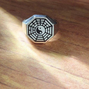 【比法一生】純銀戒指—太極八卦戒 925純銀手工飾品