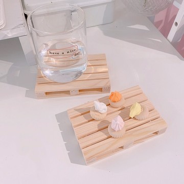 ins風原木隔熱杯墊簡約防燙木碗墊咖啡杯方形松木鏤空墊