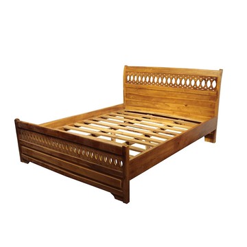 【吉迪市100%全柚木家具】UNC1-50 柚木原木標準雙人床