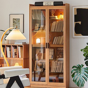 小半家具賢思櫻桃木雙門書櫃 (H014379104)