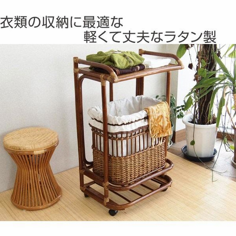 □在庫限り・入荷なし□ 籐 ランドリーワゴン ラタン製