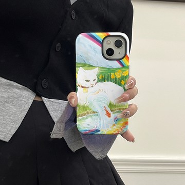 河邊貓適用蘋果15pro手機殼16promax磁吸菲林13/12全包軟11硬殼14