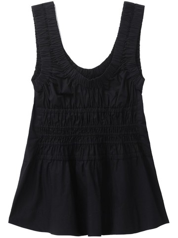 Proenza Schouler White Label - Poplin Gathered Tank Top - women - Cotton - 0 - Black