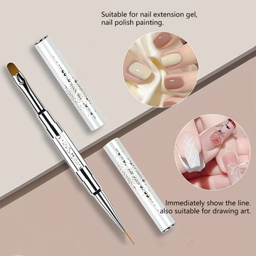 1 件裝雙頭指甲刷,用於指甲油凝膠多功能美甲刷美甲設計