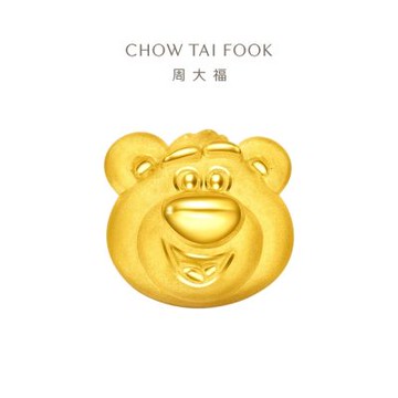 周大福 玩具總動員系列 熊抱哥黃金耳環(單耳)