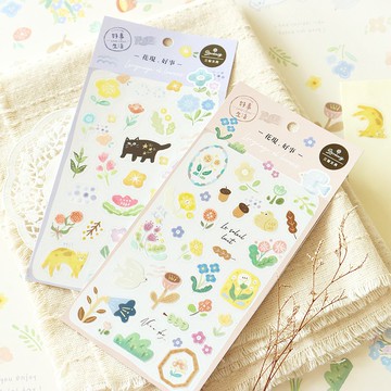 花現好事 / 透明裝飾貼紙 (2圖) | 手帳貼紙
