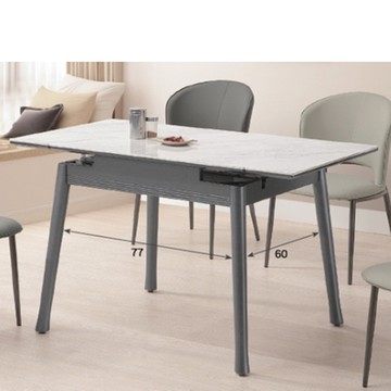 AS DESIGN 雅司家具-巴洛克華克玻璃面拉合餐桌-90~130*70*78cm