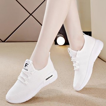 品牌飛織小白鞋女時尚休閑百搭2025夏新款潮透氣運動鞋跑步單鞋
