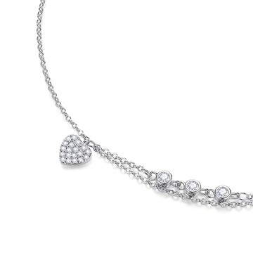 【Giumka】女士腳鍊．甜心寶貝．銀色．愛心