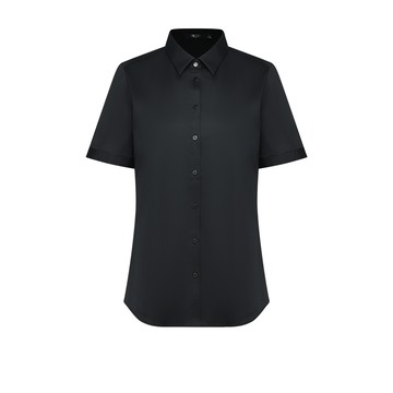 商務易處理短袖上班襯衫/黑色 | 5122381399
