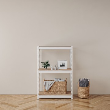 speedrack 免螺絲組裝式鐵製角鋼層架  白色  600 x 300 x 1200mm  3層