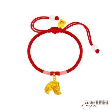 【J'code真愛密碼金飾】 白沙屯 媽祖繡花鞋硬金編織手鍊