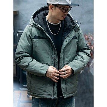 冬季連帽短款羽絨服男寬松潮牌大碼胖子加厚保暖外套潮2023年新款