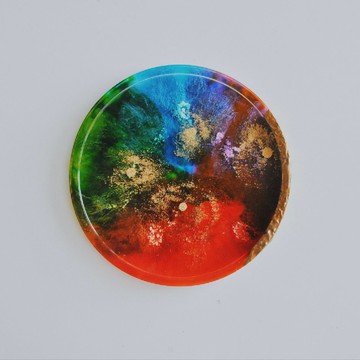 彩虹色環 樹脂渲染冷水盤