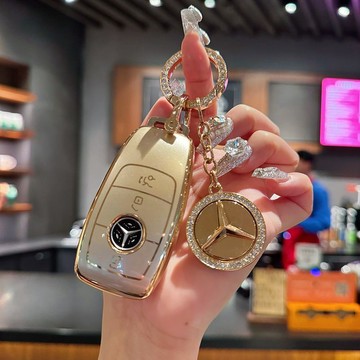 臺灣出貨 適用BENZ賓士鑰匙殼 防刮汽車保護殼 賓士鑰匙套 C260L/C200L/C級/GLC260賓士鑰匙保護殼