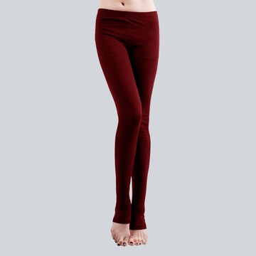 MIT溫灸刷毛踩腳發熱褲(醇酒紅 女S-2XL)