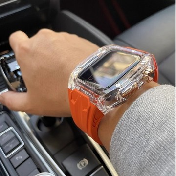 AP改裝硅膠錶帶 適用 Apple Watch 10代 S9 S8 S7 5 6 42mm 45mm 46mm 蘋果錶帶