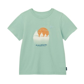 日本千趣會 - 天竺棉印花短袖上衣-夕陽帆船-薄荷綠