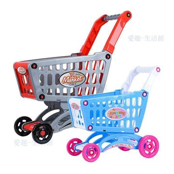 💖臺灣-出貨💖兒童加大號過家家玩具購物車男女孩寶寶切水果仿真超市手推車套裝06Y4
