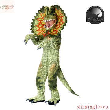 兒童萬聖節兒童新款侏羅紀世界三角龍服裝可愛恐龍動物扮演服男童舞臺表演服變裝派對化裝舞會造型服