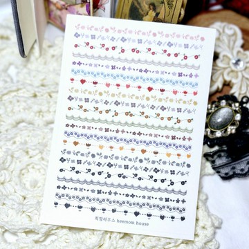 春季線條點點貼紙