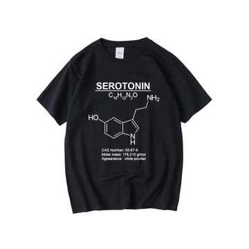 春夏新品理科血清素化學分子式serotonin生物情緒控制短袖學生T恤