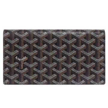 GOYARD Richelieu 印花皮革對開扣式長夾(咖)