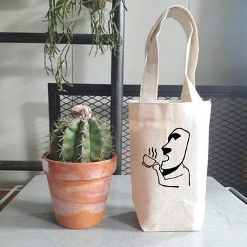 摩艾咖啡 Moai 帆布咖啡隨行杯手機錢包 飲料提袋 文青coffee禮物