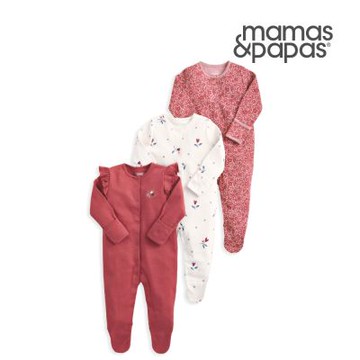 Mamas&Papas 水墨花季-連身衣3件組