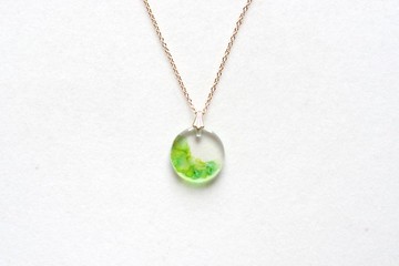 樹脂藝術 圓形墜飾・樹蔭下的陽光