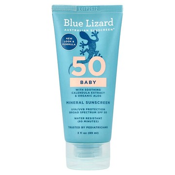 Blue Lizard Australian Sunscreen, 嬰兒，礦物質抗曬霜，SPF 50，3 液量盎司（89 毫升）