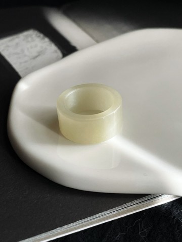 天然和田玉奶油寬戒指 港碼16  慕汐#137~139