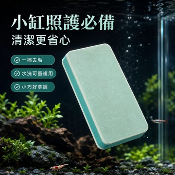 【水幻奇境】魚缸除垢擦 玻璃清潔魔術擦 水族除藻擦 魚缸清潔刷 水垢藻垢擦拭海綿 水草缸蝦缸小魚缸適用 1片裝
