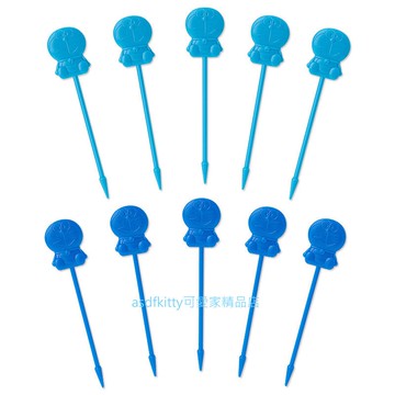 asdfkitty*哆啦A夢藍色食物叉/三明治叉/宴會點心叉/水果叉-裝飾便當-日本製